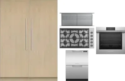 6 Piece Package Includes Refrigerator, Freezer, Cooktop, Wall Oven, Hood And Dishwasher